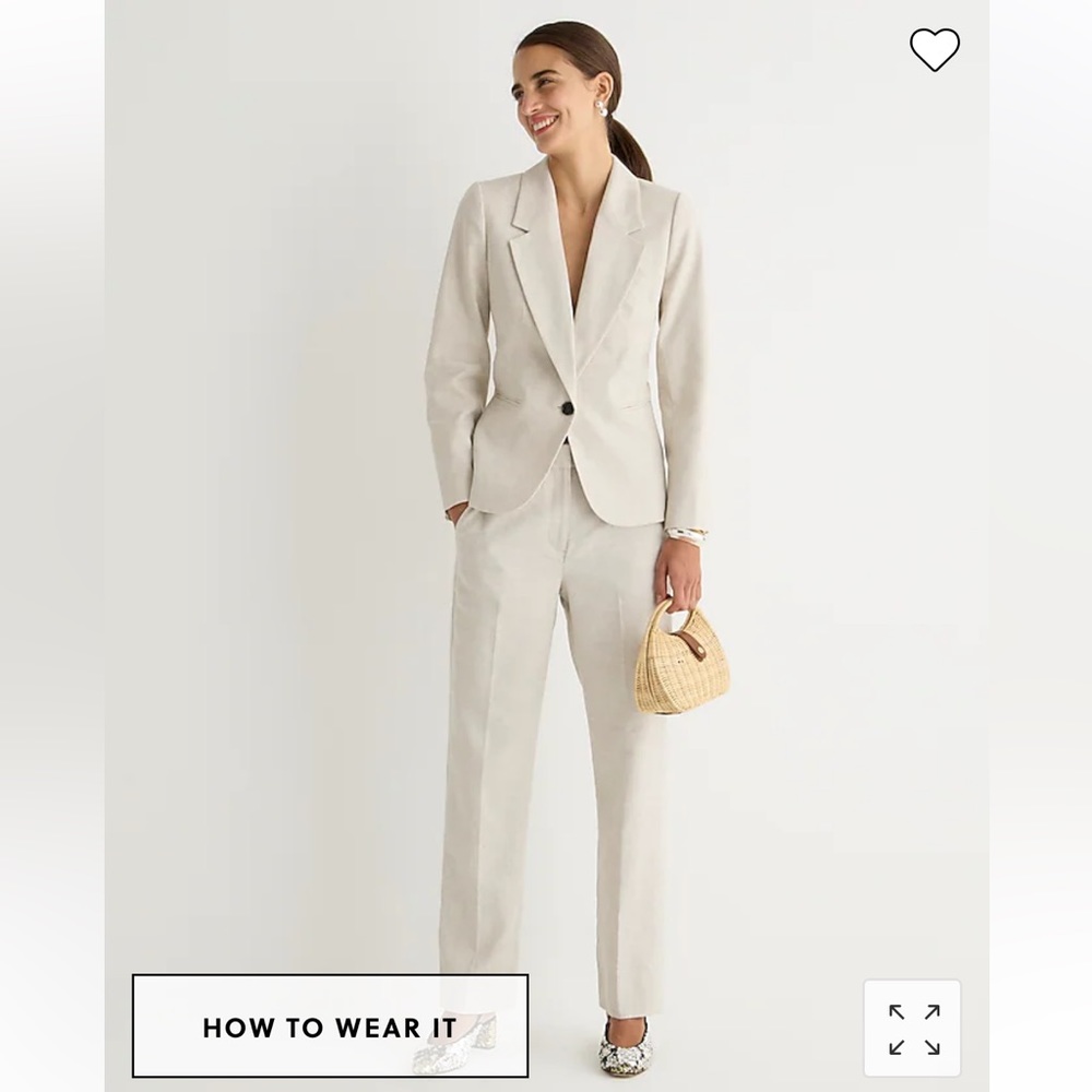 Kate straight-leg pant in stretch linen blend, size 10